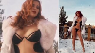 Bella Thorne Christmas White Lingerie Tease Video
