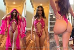 Christina Khalil See Through Pink Lingerie Onlyfans Video Leaked